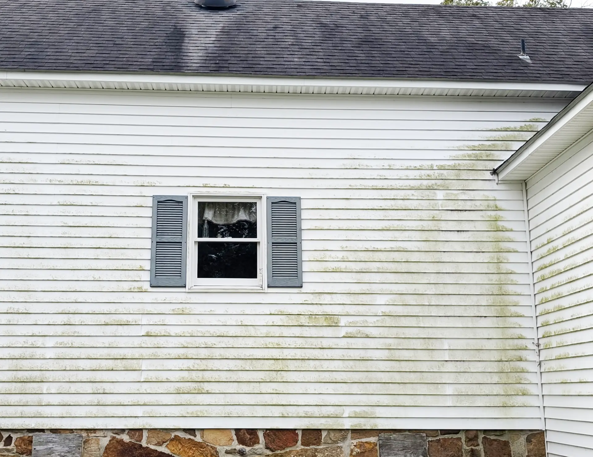 Before and after House Washing