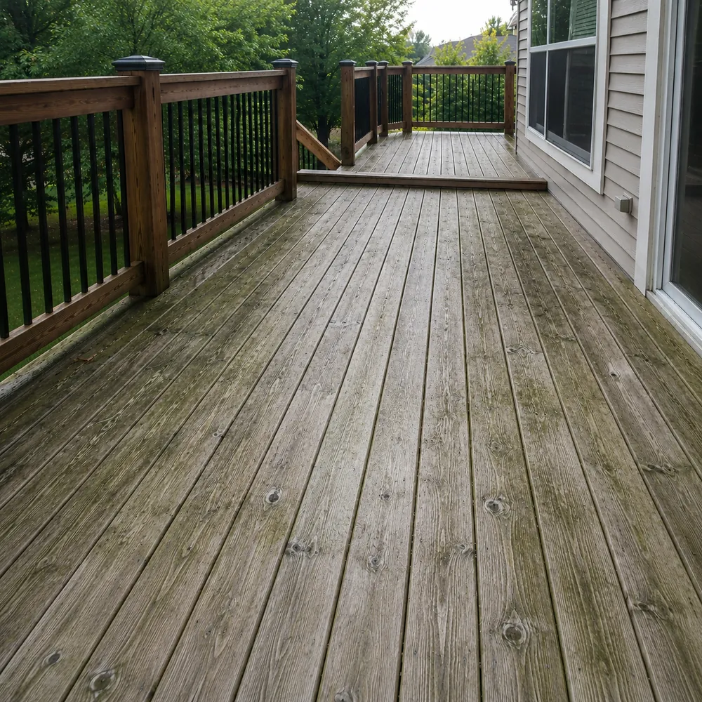 Before and after Deck, Patio & Fence Washing