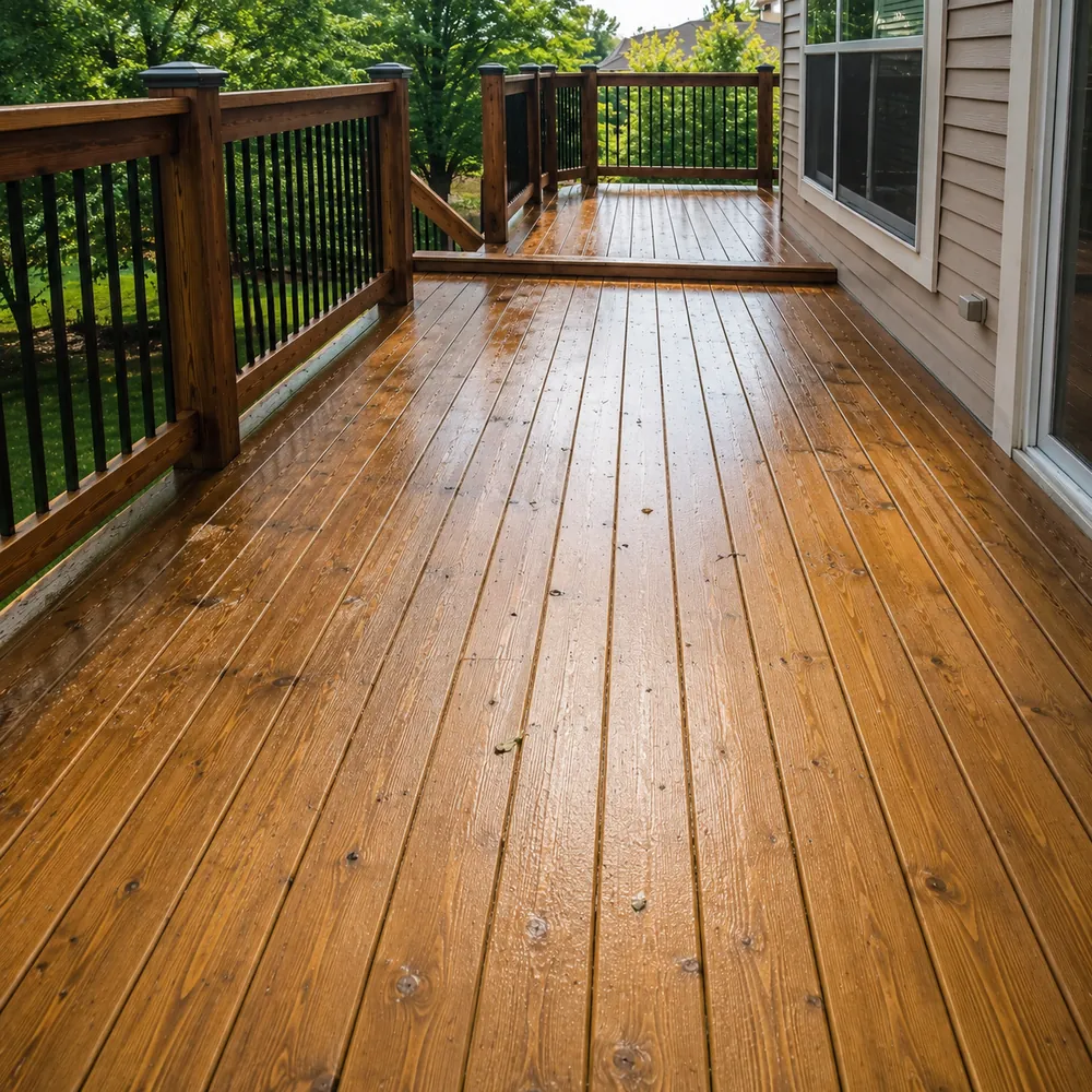 Before and after Deck, Patio & Fence Washing